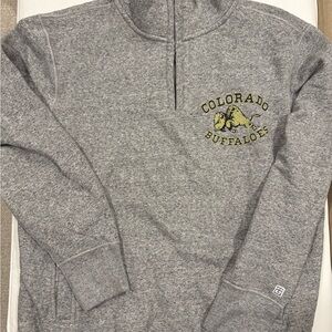 Colorado Buffaloes University Of Colorado Tailgate Mens 1/4 Zip Sweater XL Gray